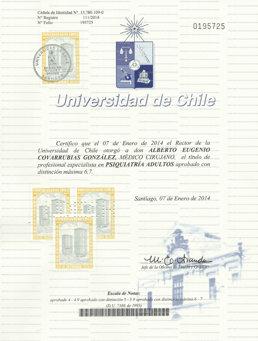 Título de Psiquiatría Adultos